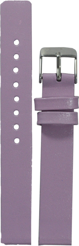 Kolet Glossy Finish LPU 14 mm Leather Watch Strap(Light Purple)