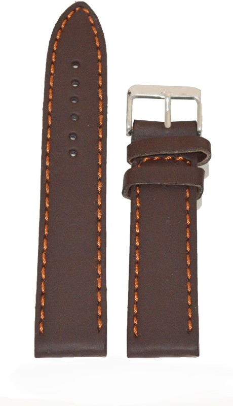 Kolet Plain 20 mm Leather Watch Strap(Brown)