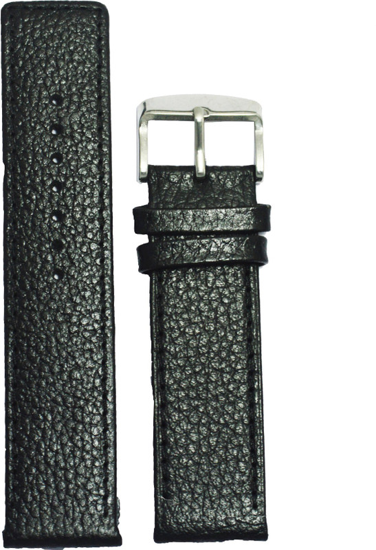 Kolet Dotted 20B 20 mm Leather Watch Strap(Black)