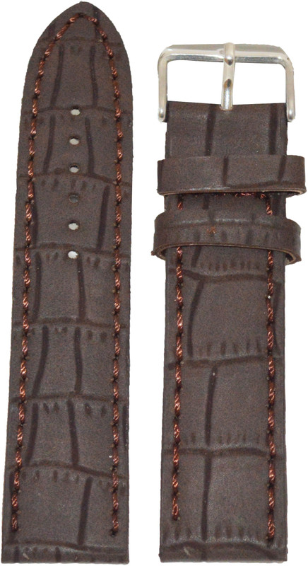 Kolet Croco BR 20 mm Leather Watch Strap(Brown)