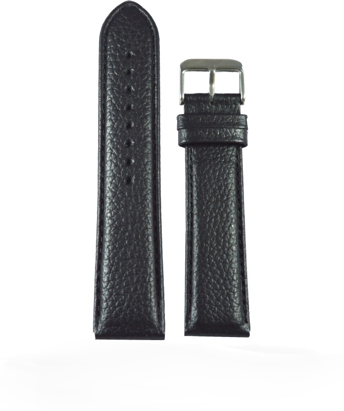 Kolet Dotted Padded 24 mm Leather Watch Strap(Black)