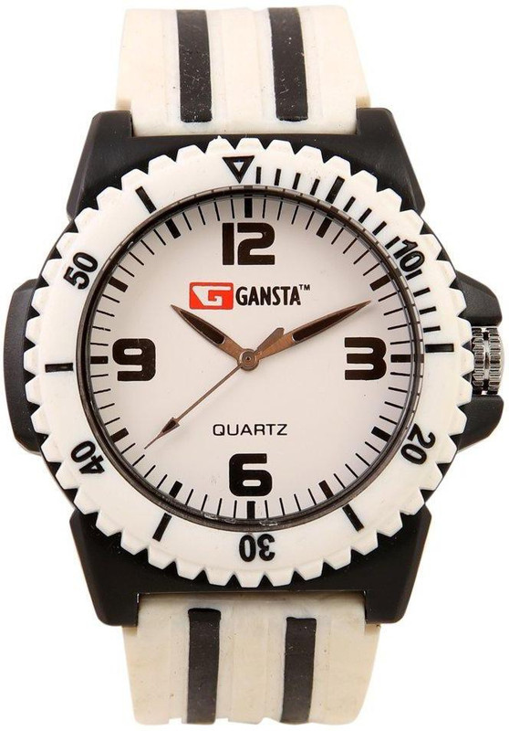 Gansta GT104-2-Wht-Blk Analog Watch - For Men