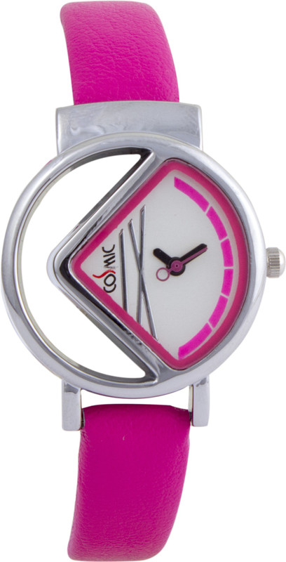 COSMIC PINK ANALOG WOMEN WATCH HAVING DESIGNER SHAPED DIAL Analog Watch - For Women