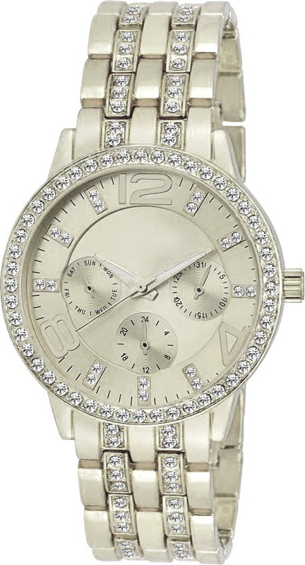 Declasse GENEVA-SERIES SILVER DIAMOND STUDDED Analog Watch - For Girls Declasse GENEVA-SERIES SILVER DIAMOND STUDDED Analog Watch - For Girls