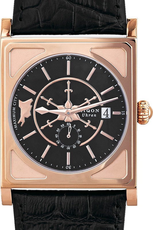 Aiqon S0130001 - Black Maximum City 1888 Analog Watch - For Men