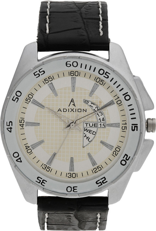 ADIXION 1582SL03 New Black Leather Step watch Analog Watch - For Men