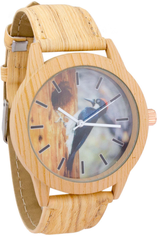COSMIC WOODEN LOOK UNISEX WATCH WITH WOODPECKER BIRD DESIGN ON DIAL Analog Watch - For Boys & Girls