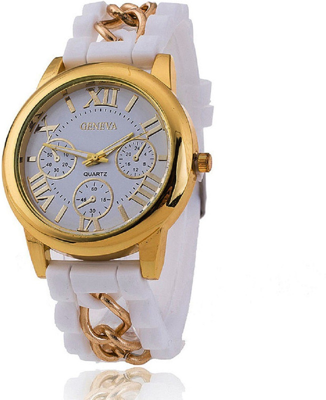 Geneva Platinum Designer Silicone Strap Analog Watch - For Women
