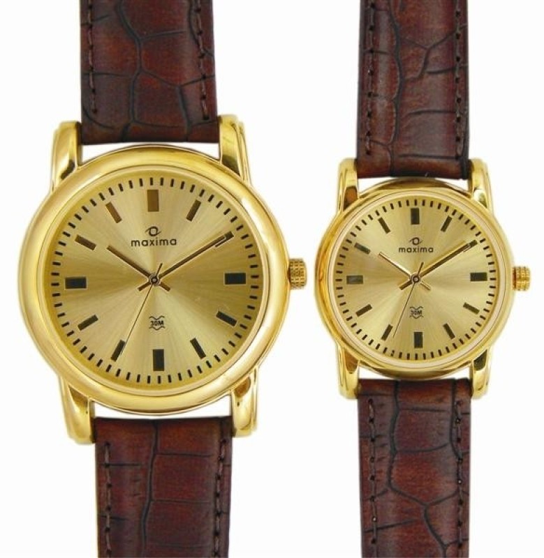 Maxima 24744/24494LMPY Gold Analog Watch - For Couple