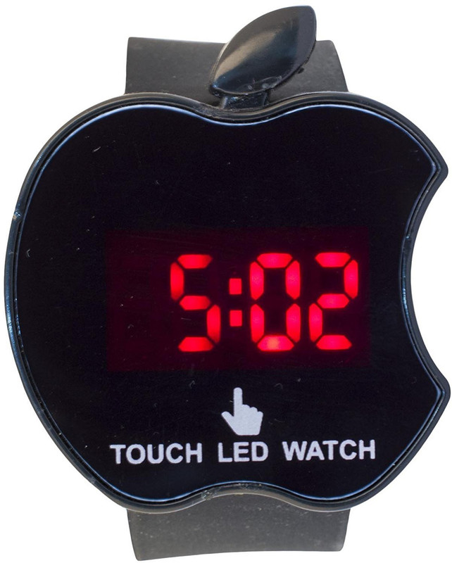 Rokcy Apple Shape Black Touch Screen LED Digital Black Dial Unisex Watch Digital Watch - For Girls