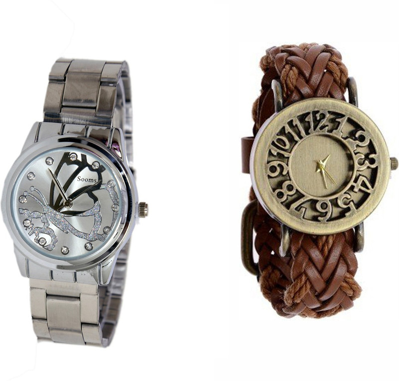 Sooms multi colour party wearing designer watch pack of 2 ajmd-22 Analog Watch - For Women