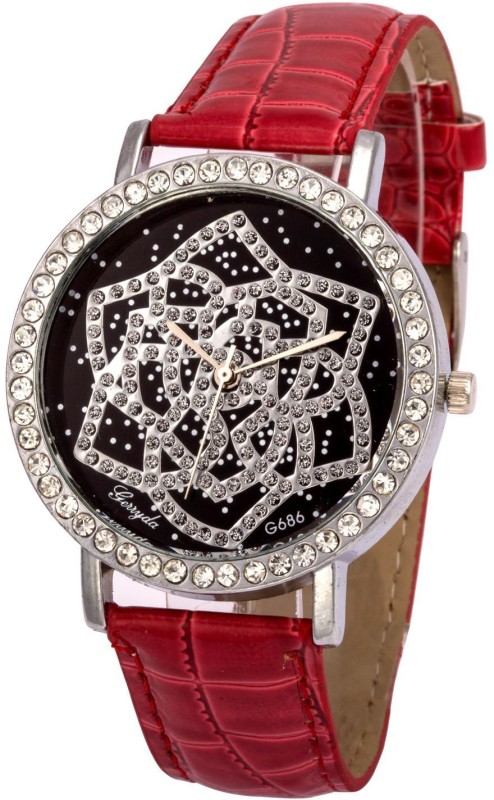 Gerryda G686 Red Analog Watch - For Women