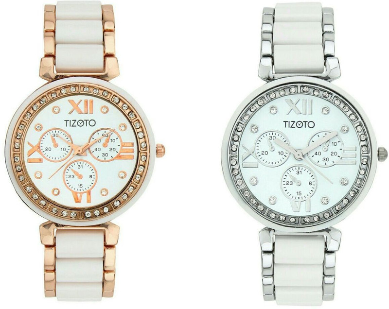 Tizoto 702 Tizoto Combo White Metal analog watch Analog Watch - For Women