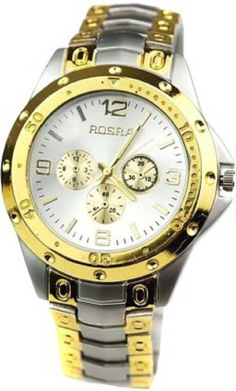 Rosra Silver Gold-121 Analog Watch - For Men