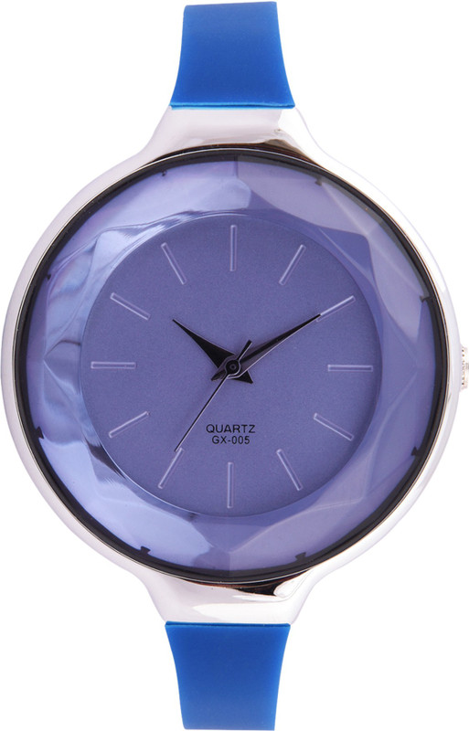 3wish Blue Crystal Glass Dial Analog Watch  - For Women