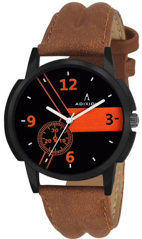 ADIXION 9502NLA18 New Stainless Steel watch with Genuine Leather Strep. Analog Watch - For Men