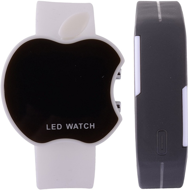 Rokcy Apple Shape LED Digital Black Dial Unisex Watch Combo, Pack of 2 - APW_RU_B Digital Watch - For Boys & Girls