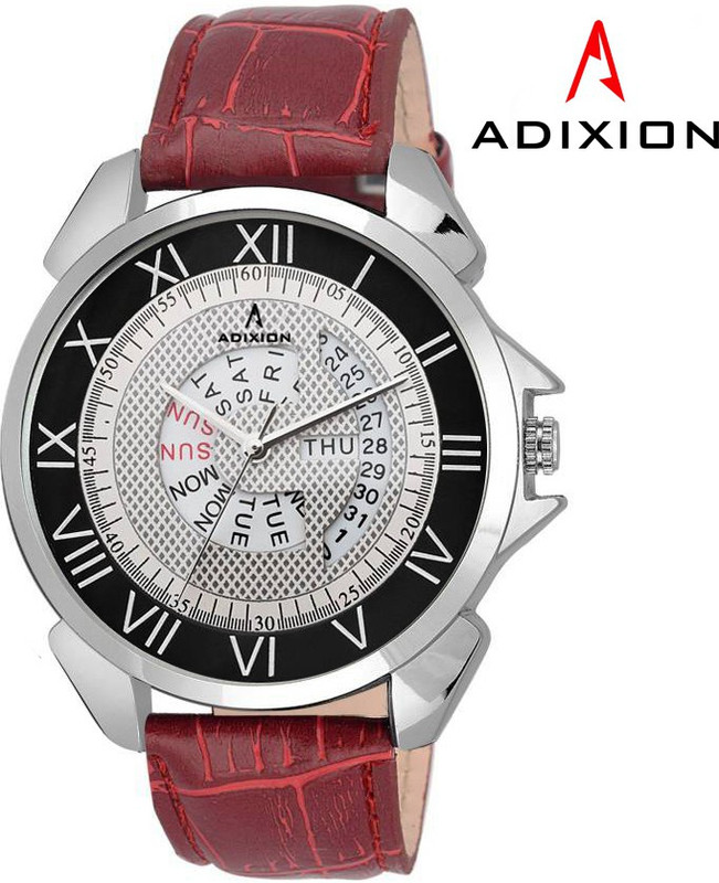 ADIXION 9506SLD2 New Maroon Strap watch with Day and Date Analog Watch - For Men