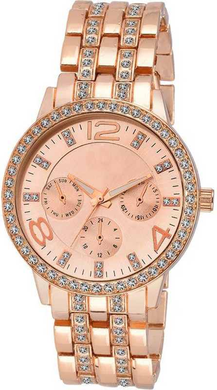 Declasse GENEVA-SERIES ROSE GOLD DIAMOND STUDDED Analog Watch - For Girls Declasse GENEVA-SERIES ROSE GOLD DIAMOND STUDDED Analog Watch - For Girls