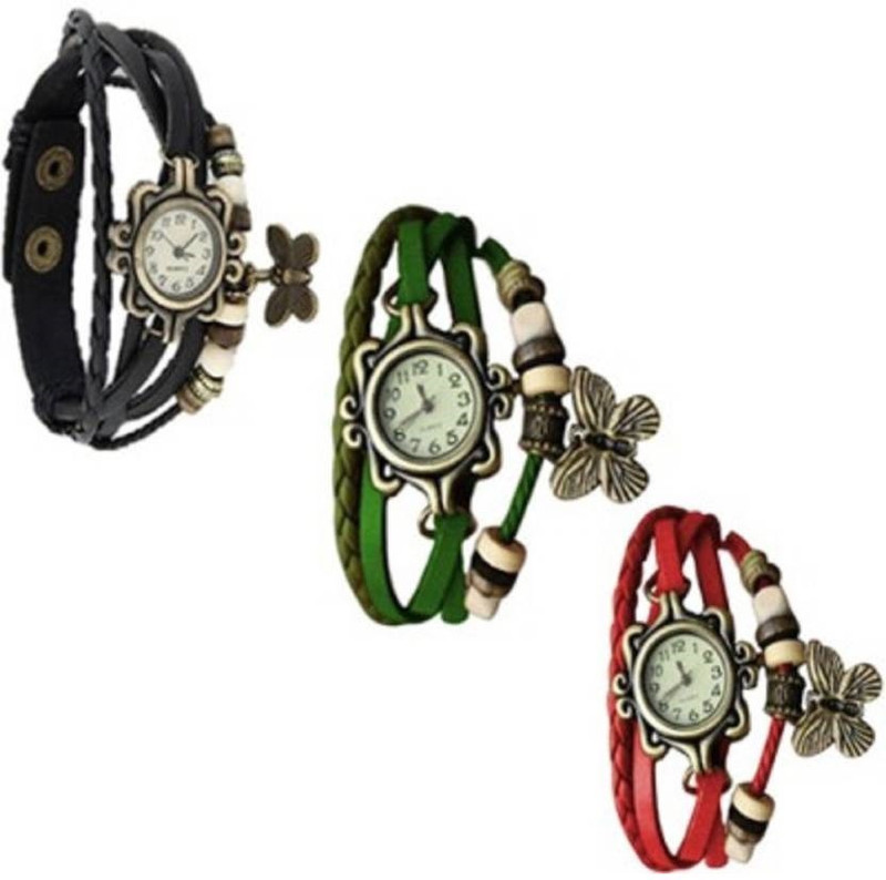 Rokcy VINTAGE BUTTERFLY COMBO SET Analog Watch - For Women Analog Watch - For Girls