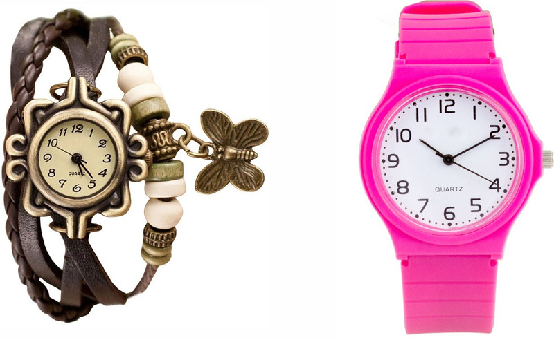 COSMIC ANALOG WATCH HAVING BUTTERFLY PENDENT WITH COSMIC PINK GIRLS ANALOG WATCH UREKA66767 Analog Watch - For Women