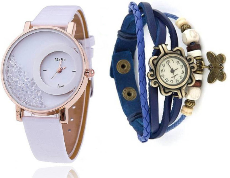 MxRe White-Blue-71 Analog Watch - For Women