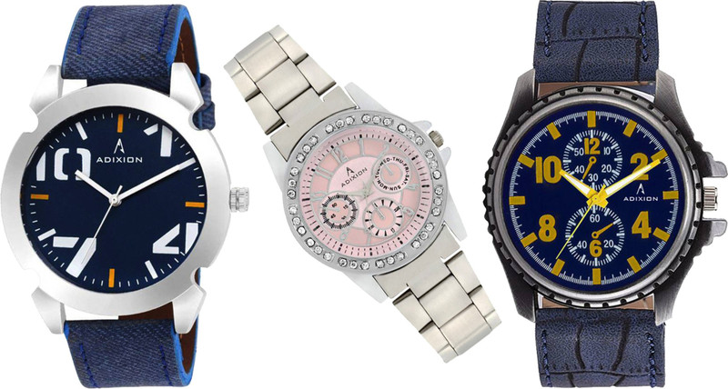 Buy ADIXION 9501941133SL040649 New Combo two Genuine Leather one Stainless Steel Youth Wrist Watch Analog Watch For Men Women Online at desertcartZimbabwe