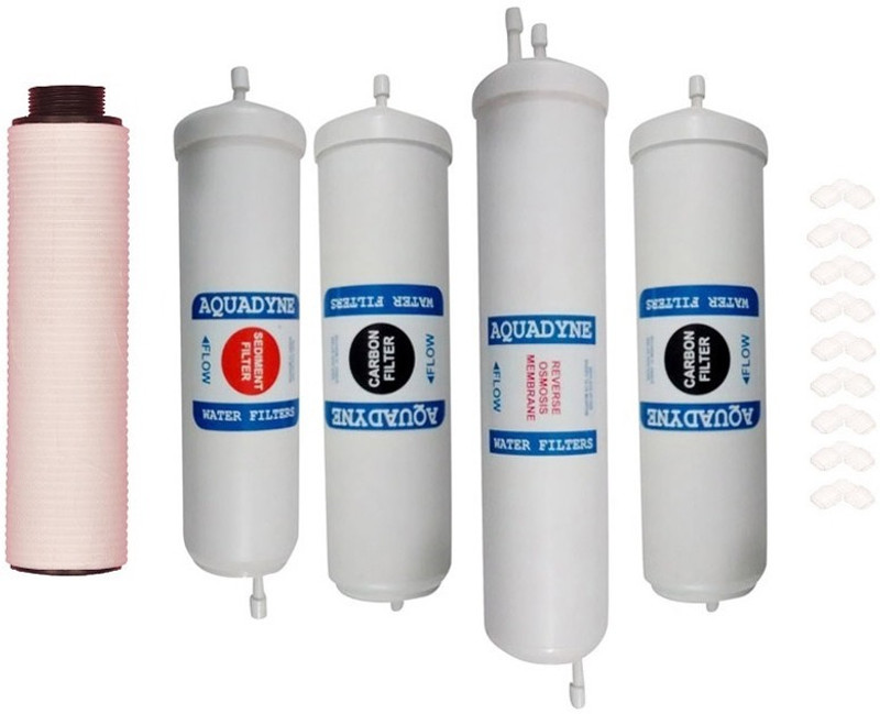 AQUADYN RO Membrane 75 GPD+2 Activated Carbon+1 Sediment Filter+1 PP Spun - Quickfit type for self service of all RO Water Purifiers Solid Filter Cartridge(Absolute 0.2 microns, Pack of 5) AQUADYN RO Membrane 75 GPD+2 Activated Carbon+1 Sediment Filter+1 PP Spun - Quickfit type for self service of all RO Water Purifiers Solid Filter Cartridge(Absolute 0.2 microns, Pack of 5)