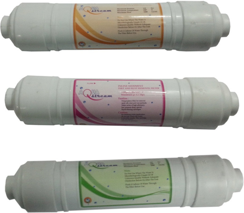 AQUASTREAM INLINE SET FOR ALL KINDS OF RO SYSTEMS Media Filter Cartridge(5 MICRONS, Pack of 3) RS.525 (56.00% Off) - Flipkart