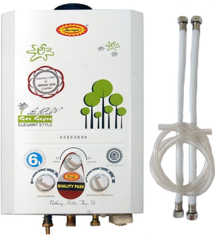 Surya 6 L Instant Water Geyser (Gass Geyser, White)