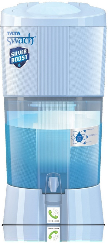 Tata Swach Silver Boost 27 L Gravity Based Water Purifier(Blue) RS.2849 (20.00% Off) - Flipkart