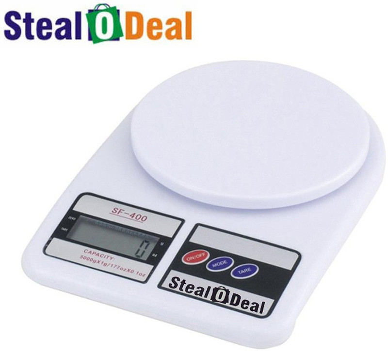 StealODeal White 5kg Electronic Kitchen Weighing Scale(White)
