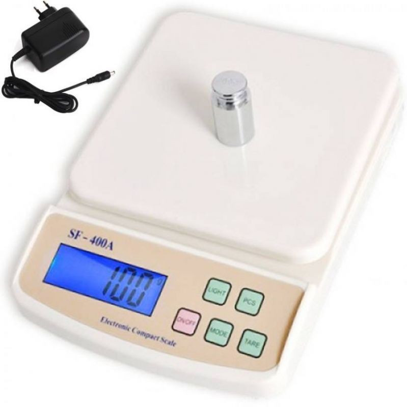Zblack New Electronic Sf 400A 10kg with adapter Weighing Scale(Off-White)