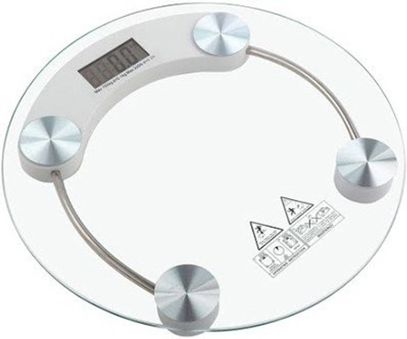 Phyzo Auto shut- Off 8MM Glass Personal Round Weighing Scale(Transparent)
