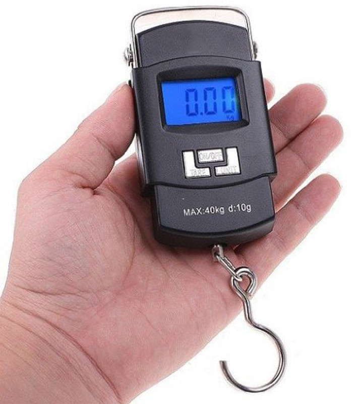E-DEAL 40Kg Digital LCD Pocket Portable Hanging Kitchen Weight With Tare Weighing Scale(Black)