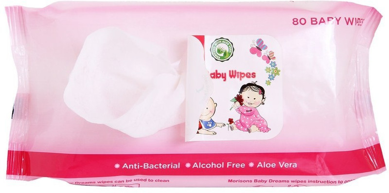 Morisons Baby Dreams Wipes 80 Pieces