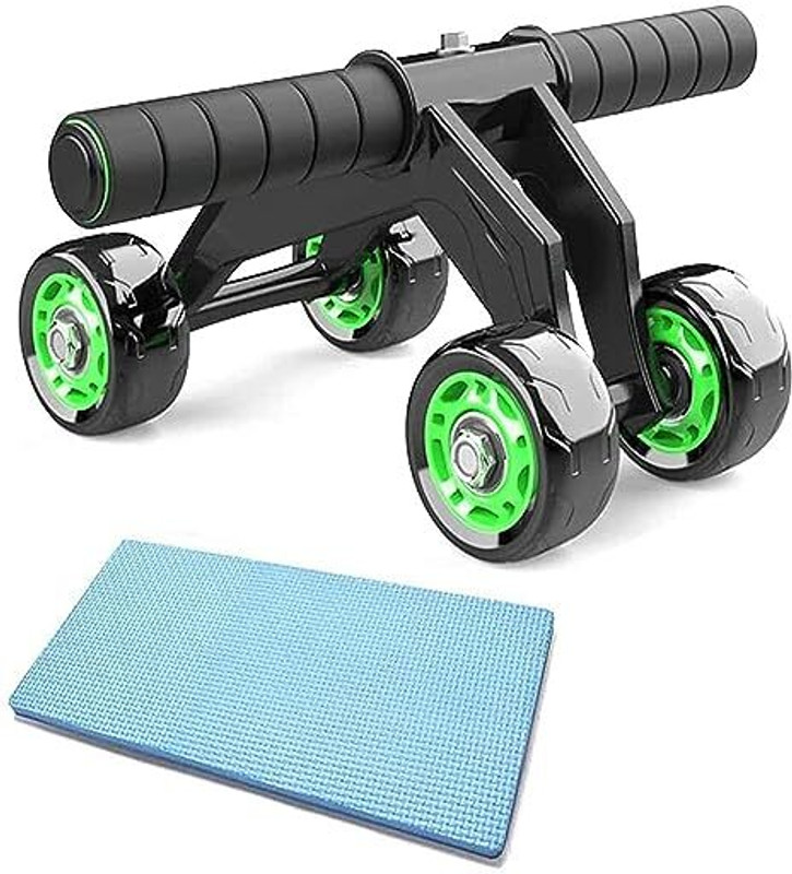 arx Professional 4Wheel AB Roller for Abdominal Exercise for Women Men with knee pad Ab Exerciser(Green)