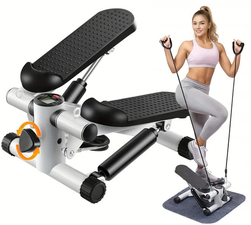 PIXNA Mini Stepper Machine with Adjustable Resistance Bands Stepper(Multicolor)