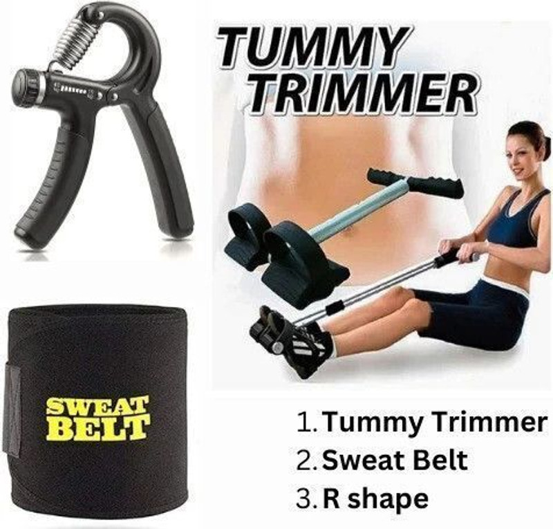 RPC99 Single Tummy Trimmer With Sweat Belt and V Shape Hand Grip Ab Exerciser(Multicolor)