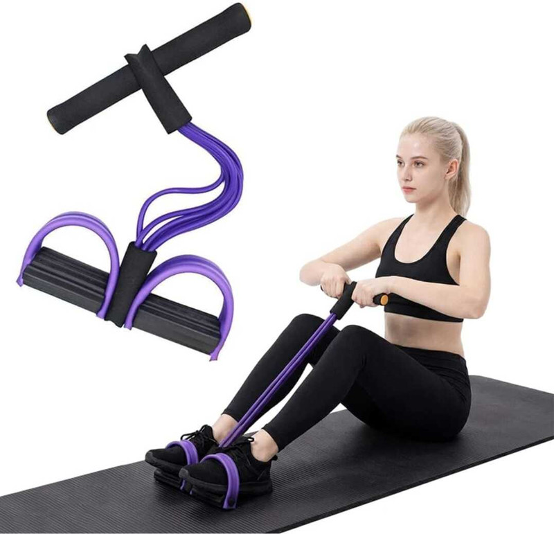 SURYA CHOYAL Tummy Trimmer Resistance Exercise Band with Foot Pedal Ab Exerciser(Purple, Black)