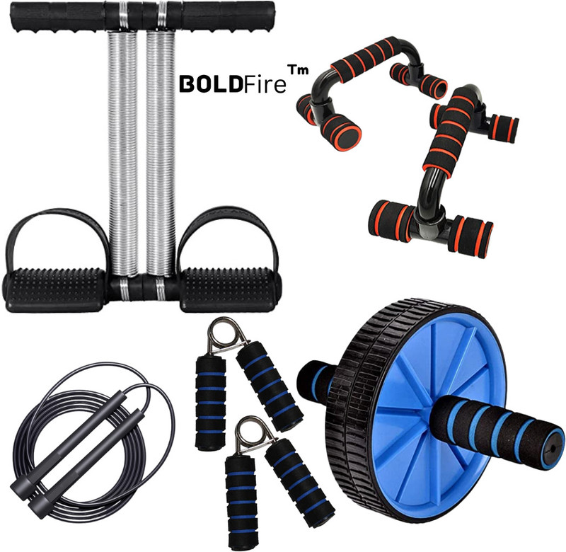 BoldFire Best Fitness Exerciser ABs Roller With Tummy Trimmer Combo (Pack of 5) Ab Exerciser(Multicolor)