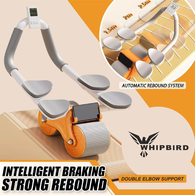 Whipbird New Upgraded Automatic Rebound Abdominal Wheel with 4 Elbow Support with Timer Ab Exerciser(Multicolor)