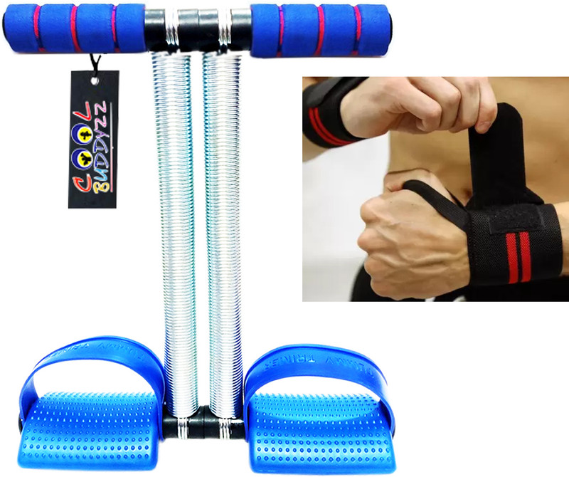 Cool Buddyzz Double Spring Tummy Trimmer Weightlifting Wristband Sport HandWrist Support Ab Exerciser(Blue)