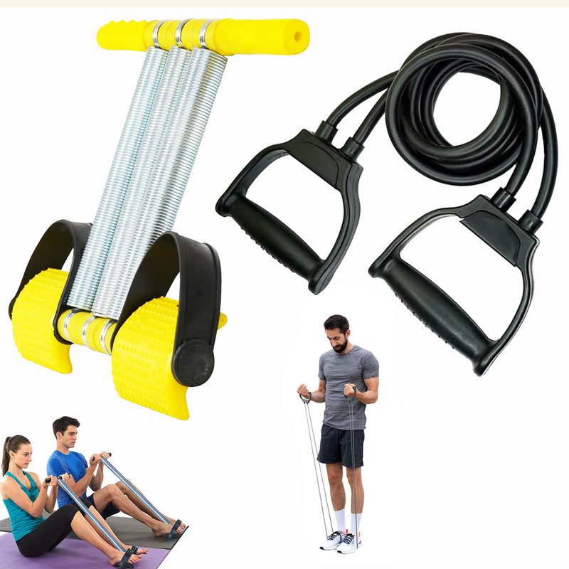 Qucikfit Set Of 2 Triple Spring Tummy Trimmer And Toning Tube Pull Reducer Waist Trimmer Ab Exerciser(Multicolor)