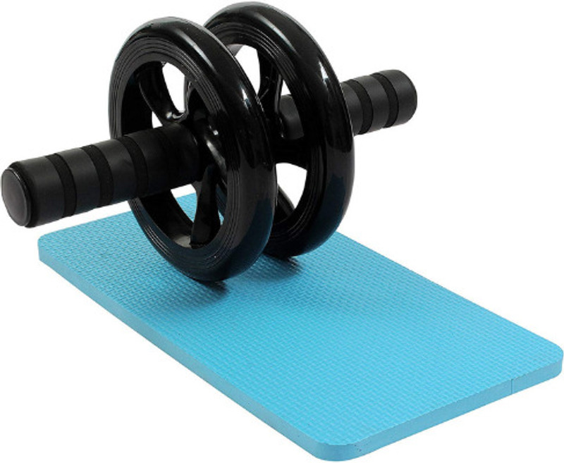 AJRO DEAL Double Ab Wheel Roller With Knee Pad | Abs Roller | Exercise Roller Ab Exerciser Ab Exerciser(Blue)