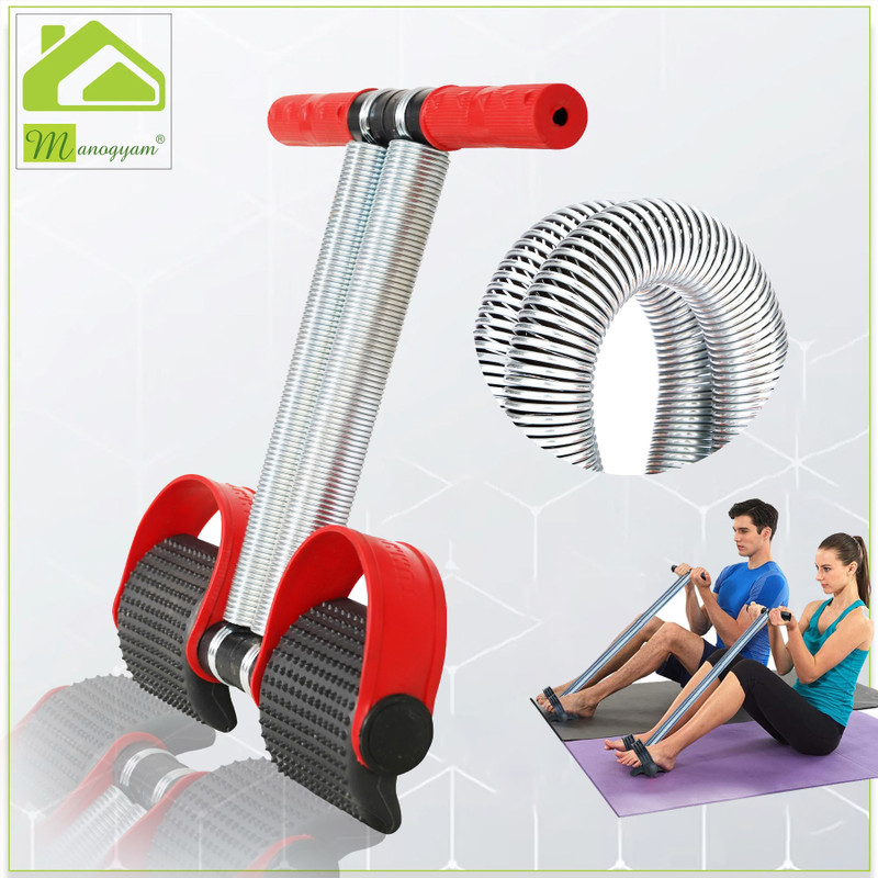 Manogyam Abs Tummy Trimmer With DOUBLE Steel Spring Burn Off Calories & Tone Your Muscles Ab Exerciser(Red, Black)