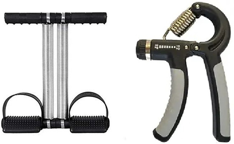 CODIVER Double tummy trimmer with hand gripper Ab Exerciser(Black)