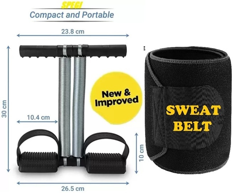 Spegi Tummy Trimmer+(Sweat Belt) for Men & Women ABS Exercise & Home Gym Ab Exerciser Ab Exerciser(Black)