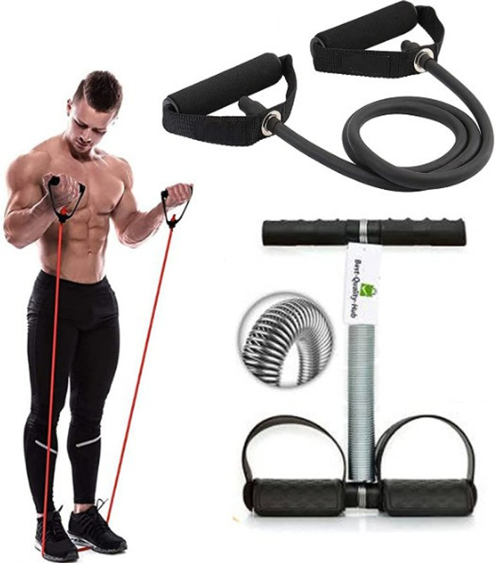 BQH Tummy Trimmer And Toning Tube Resistance Tube for Men and Women Ab Exerciser(Black)