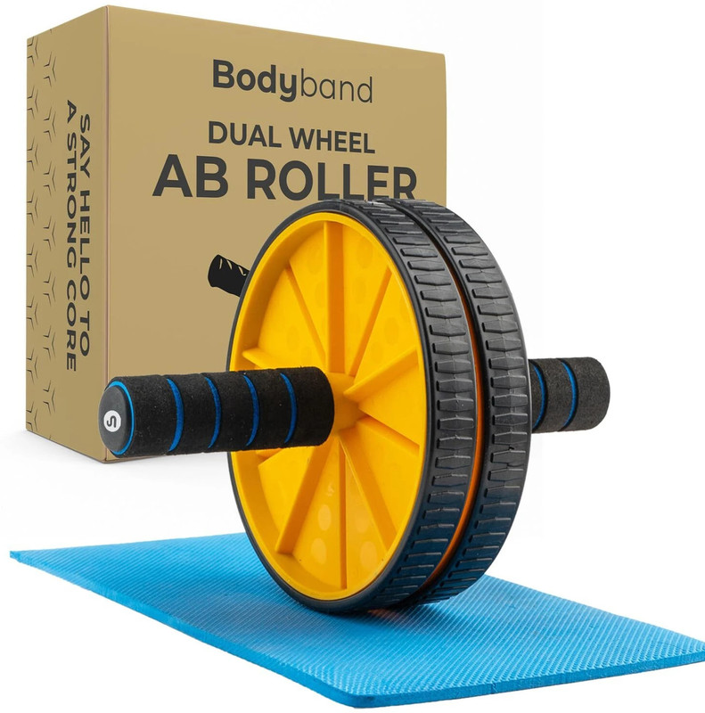 BODYBAND Ab Roller Wheel Ab Wheel Roller Workout Wheel Ab Roller Training Wheel Roller Ab Ab Exerciser(Yellow, Black)
